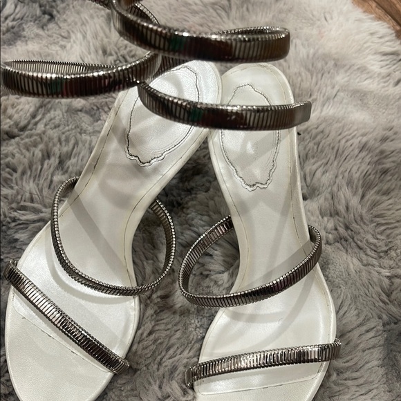 Rene Caovilla Silver Spiral Heels - Picture 6 of 9